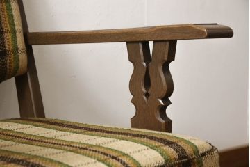 中古　神戸洋家具　永田良介商店　くつろぎの空間を演出する一人掛けソファ(アームチェア、1人掛け、1P)(R-058097)