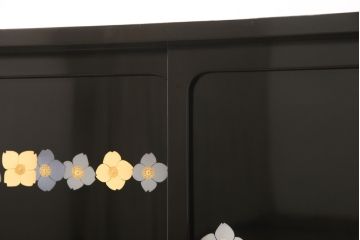 中古　展示未使用品　讃岐塗　本漆絵　モダンな絵柄がお部屋にアクセントを与えるサイドボード(定価約100万円)(収納棚、テレビ台、テレビボード)(R-058107)