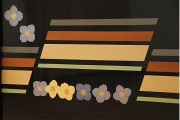 中古　展示未使用品　讃岐塗　本漆絵　モダンな絵柄がお部屋にアクセントを与えるサイドボード(定価約100万円)(収納棚、テレビ台、テレビボード)(R-058107)