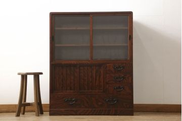 中古　美品　岩谷堂箪笥　No.364　高級感のある和の雰囲気を高める三尺茶箪笥(定価約52万円)(茶棚、収納棚、戸棚)(R-058108)