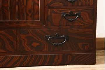 中古　美品　岩谷堂箪笥　No.364　高級感のある和の雰囲気を高める三尺茶箪笥(定価約52万円)(茶棚、収納棚、戸棚)(R-058108)