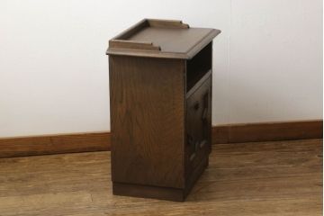 ヴィンテージ　永田良介商店　シンプルで使いやすいサイドキャビネット(ビンテージ、ディスプレイケース、電話台、収納棚)(R-058114)