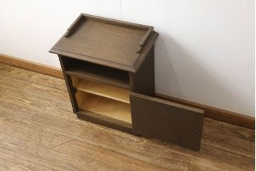 ヴィンテージ　永田良介商店　シンプルで使いやすいサイドキャビネット(ビンテージ、ディスプレイケース、電話台、収納棚)(R-058114)