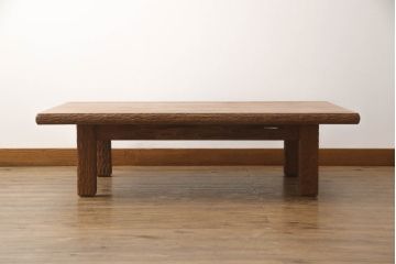 中古　民芸家具　屋久杉　シンプルなデザインで馴染みやすい座卓(ローテーブル、センターテーブル)(R-058116)