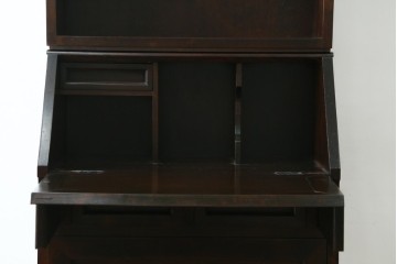 ビンテージ　国産民芸家具　高山デザインのすっきりとした佇まいのビューローブックケース　(R-058117)