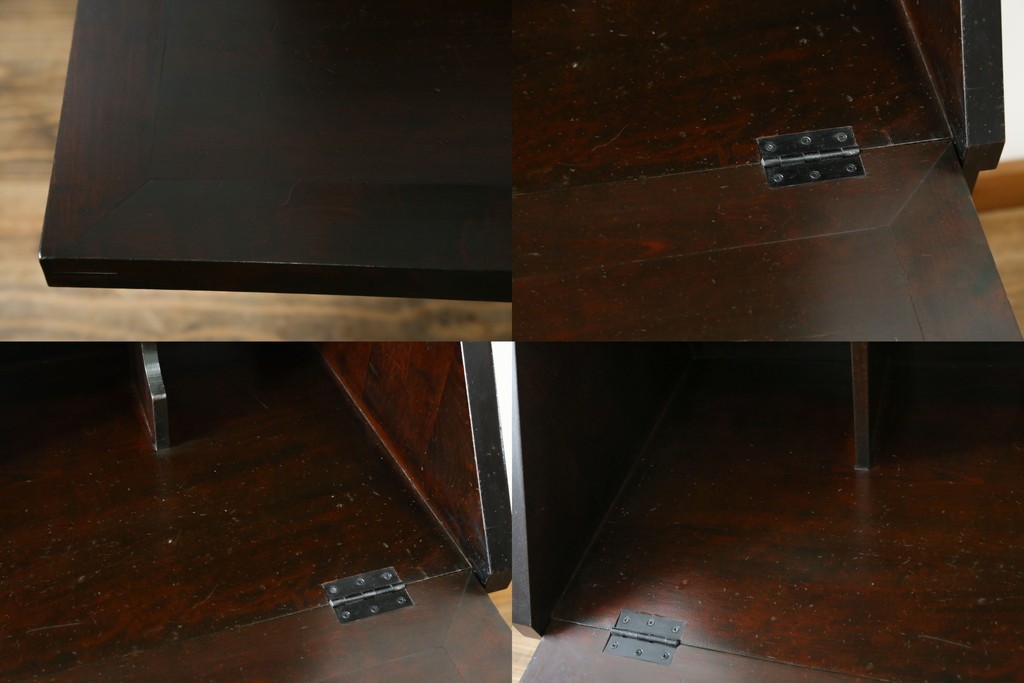 ビンテージ　国産民芸家具　高山デザインのすっきりとした佇まいのビューローブックケース　(R-058117)