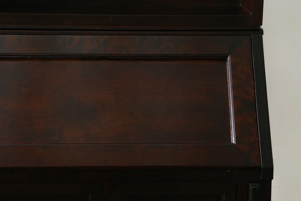 ビンテージ　国産民芸家具　高山デザインのすっきりとした佇まいのビューローブックケース　(R-058117)