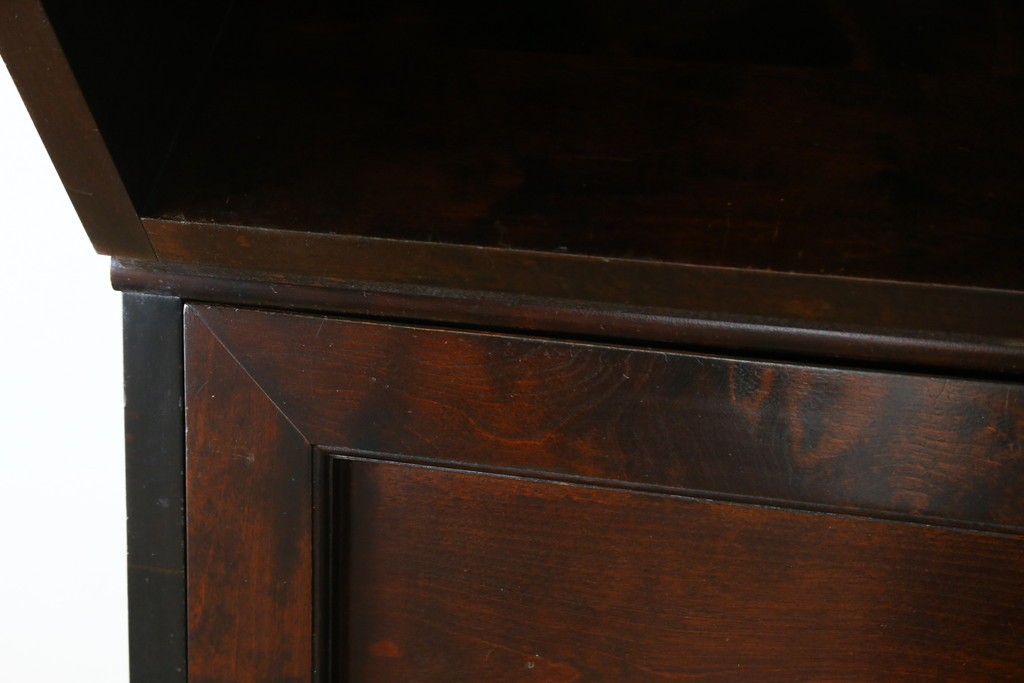 ビンテージ　国産民芸家具　高山デザインのすっきりとした佇まいのビューローブックケース　(R-058117)