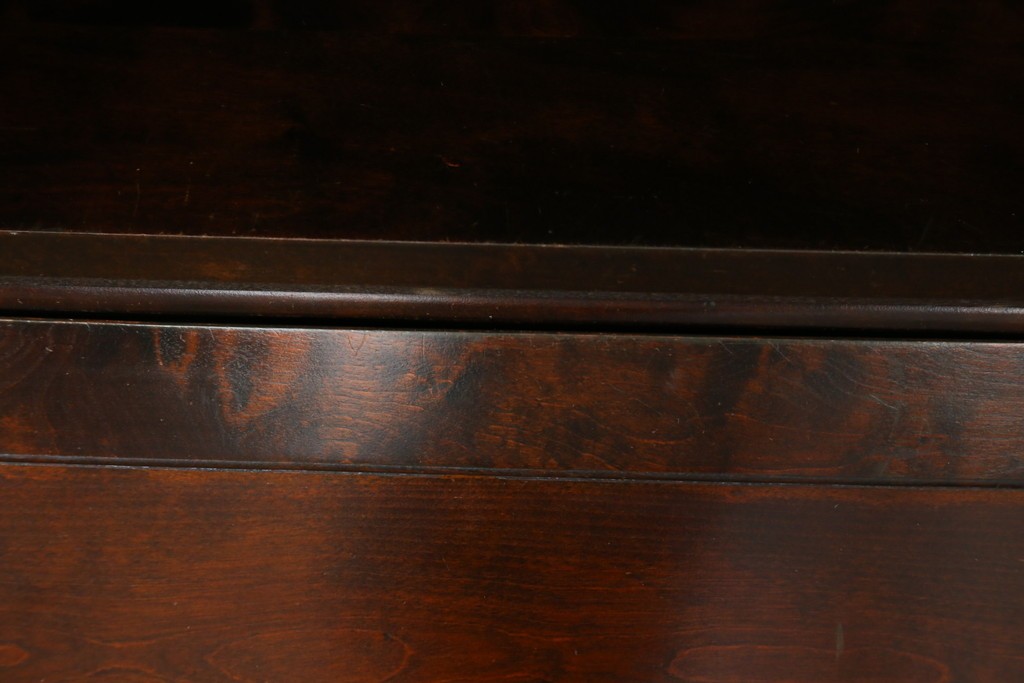 ビンテージ　国産民芸家具　高山デザインのすっきりとした佇まいのビューローブックケース　(R-058117)