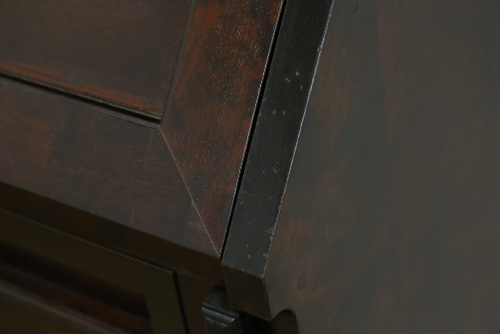 ビンテージ　国産民芸家具　高山デザインのすっきりとした佇まいのビューローブックケース　(R-058117)