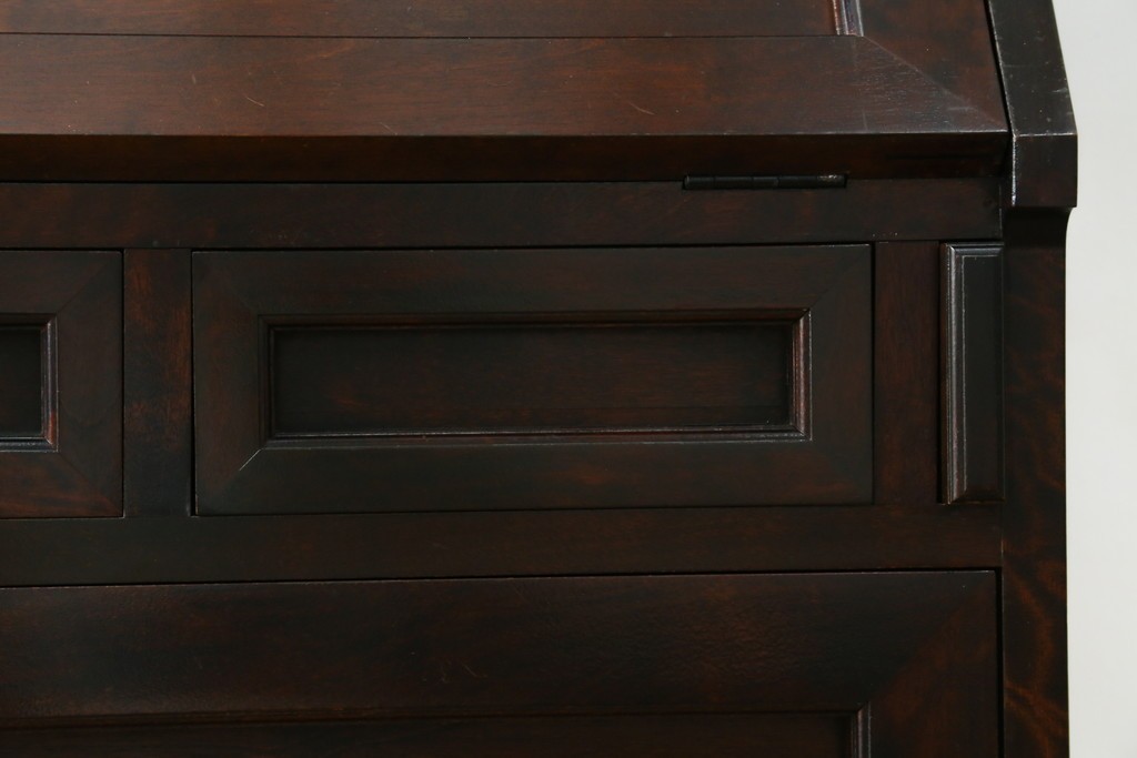 ビンテージ　国産民芸家具　高山デザインのすっきりとした佇まいのビューローブックケース　(R-058117)