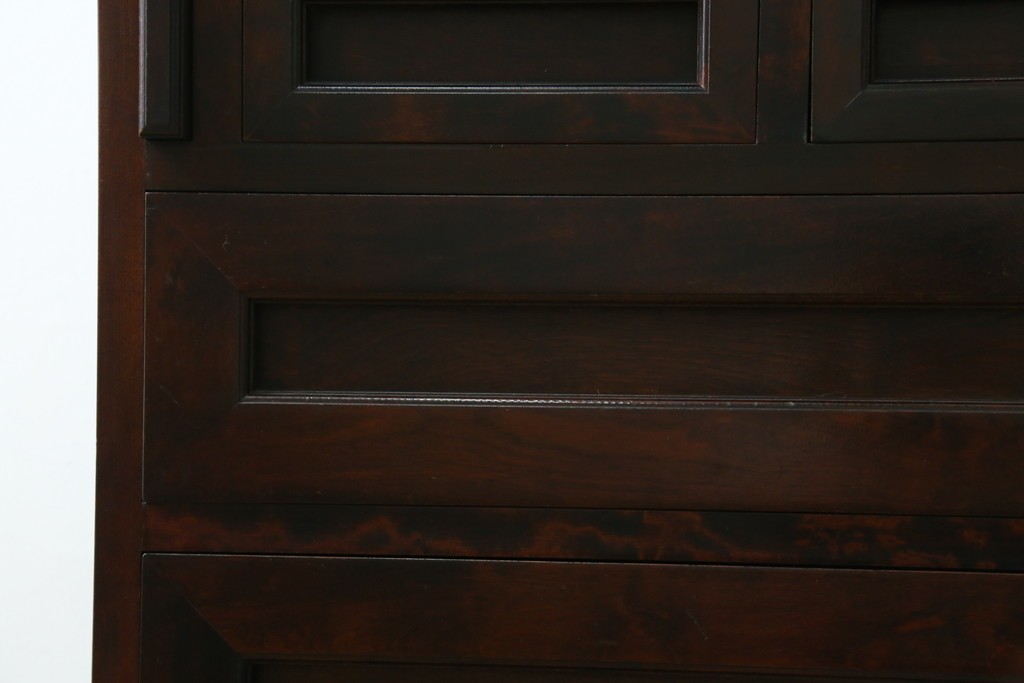 ビンテージ　国産民芸家具　高山デザインのすっきりとした佇まいのビューローブックケース　(R-058117)