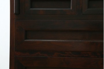 ビンテージ　国産民芸家具　高山デザインのすっきりとした佇まいのビューローブックケース　(R-058117)