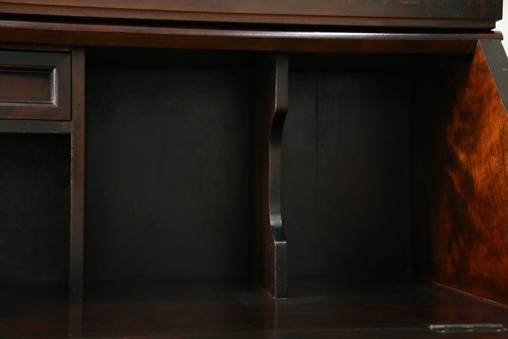 ビンテージ　国産民芸家具　高山デザインのすっきりとした佇まいのビューローブックケース　(R-058118)