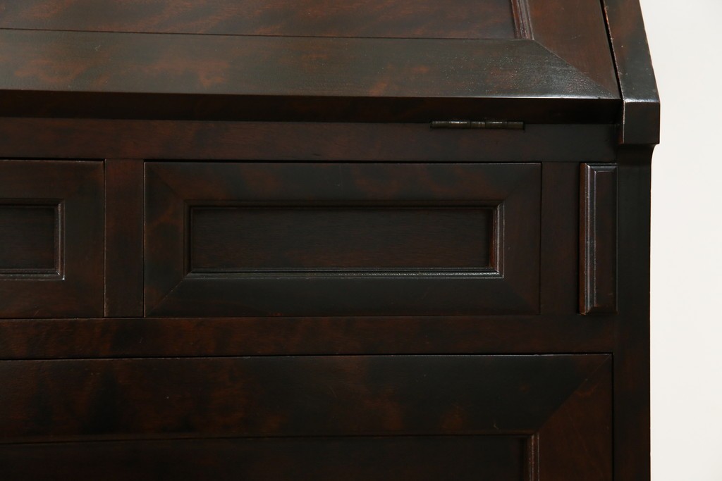 ビンテージ　国産民芸家具　高山デザインのすっきりとした佇まいのビューローブックケース　(R-058118)