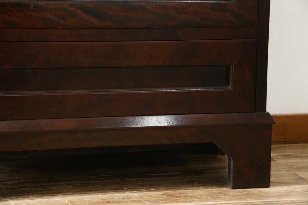 ビンテージ　国産民芸家具　高山デザインのすっきりとした佇まいのビューローブックケース　(R-058118)