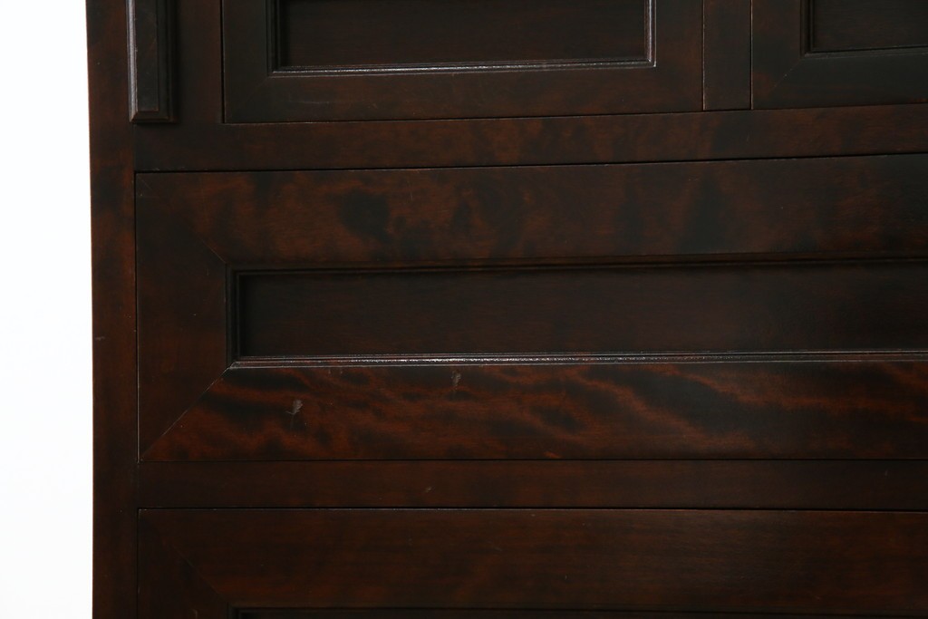 ビンテージ　国産民芸家具　高山デザインのすっきりとした佇まいのビューローブックケース　(R-058118)