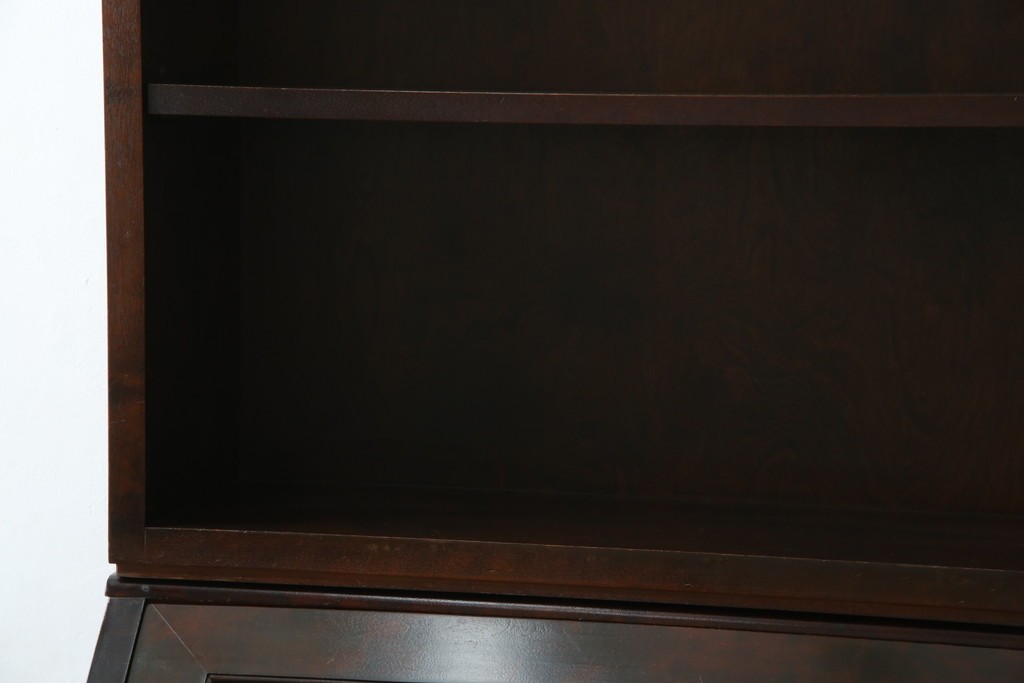 ビンテージ　国産民芸家具　高山デザインのすっきりとした佇まいのビューローブックケース　(R-058118)