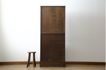 ビンテージ　国産民芸家具　高山デザインのすっきりとした佇まいのビューローブックケース　(R-058118)