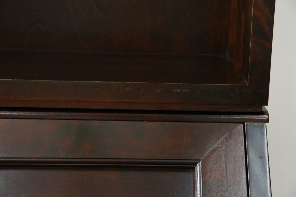 ビンテージ　国産民芸家具　高山デザインのすっきりとした佇まいのビューローブックケース　(R-058118)