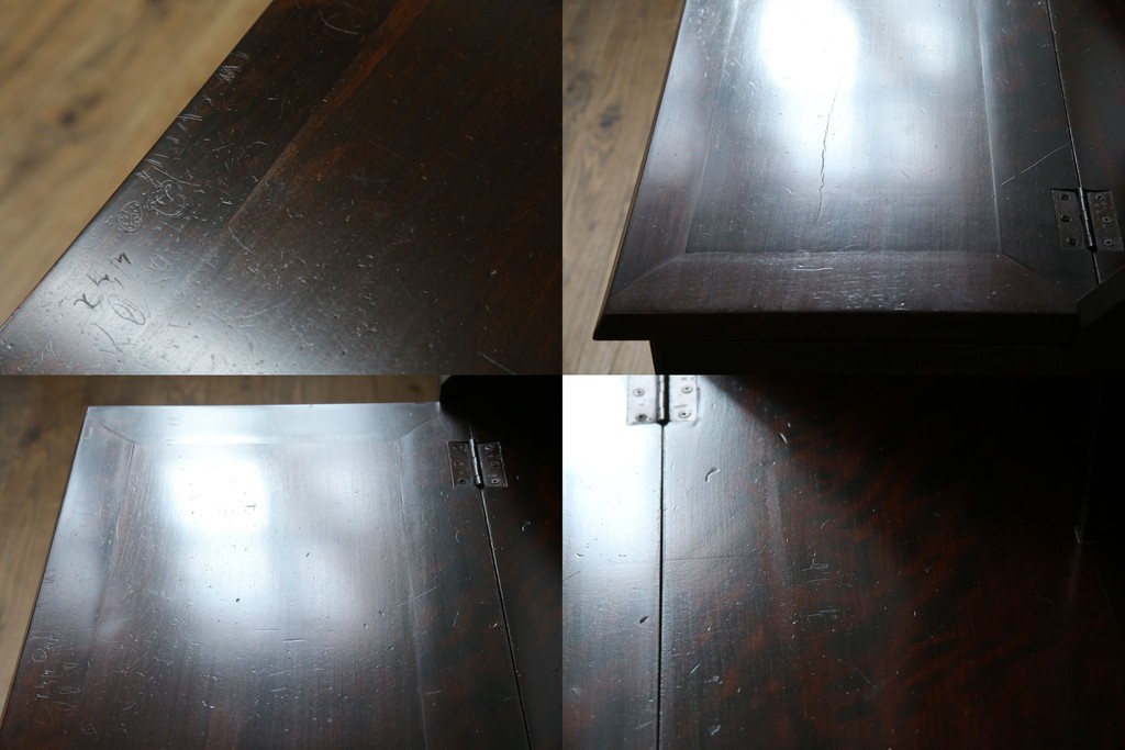 ビンテージ　国産民芸家具　高山デザインのすっきりとした佇まいのビューローブックケース　(R-058118)