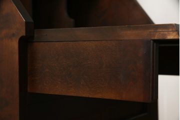 ビンテージ　国産民芸家具　高山デザインのすっきりとした佇まいのビューローブックケース(ライティングビューロー、ブックシェルフ、本棚、収納棚、ワークデスク、在宅ワーク、在宅用、ヴィンテージ)(R-058119)