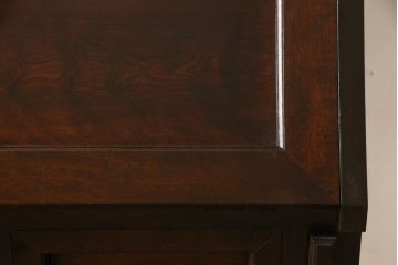 ビンテージ　国産民芸家具　高山デザインのすっきりとした佇まいのビューローブックケース(ライティングビューロー、ブックシェルフ、本棚、収納棚、ワークデスク、在宅ワーク、在宅用、ヴィンテージ)(R-058119)