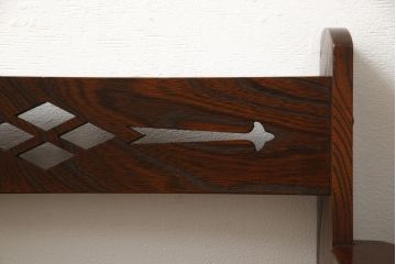 希少!!　絶版品　中古　美品　駿河民芸　欅(ケヤキ)材　四つ割り菱透かしが目を引く座椅子2脚セット(座イス、座いす)(R-058124)