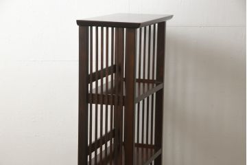 中古　美品　松本民芸家具　特注サイズ　#117型書棚　空間に取り入れやすいスリムなサイズが嬉しいブックシェルフ(オープンラック、本棚、飾り棚、陳列棚)(R-058127)