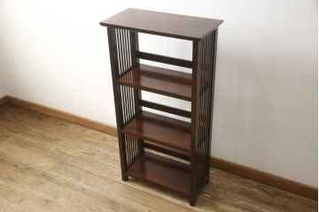 中古　美品　松本民芸家具　特注サイズ　#117型書棚　空間に取り入れやすいスリムなサイズが嬉しいブックシェルフ(オープンラック、本棚、飾り棚、陳列棚)(R-058127)