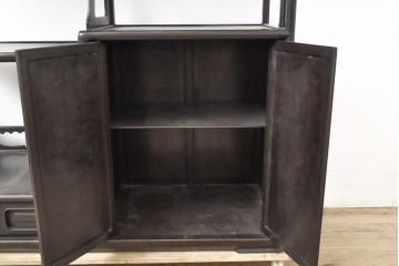 和製アンティーク　総シタン(紫檀)　品のある佇まいが魅力的な飾り棚(茶棚、戸棚、収納棚、陳列棚)(R-058130)