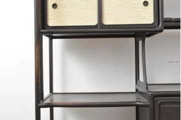 和製アンティーク　総シタン(紫檀)　品のある佇まいが魅力的な飾り棚(茶棚、戸棚、収納棚、陳列棚)(R-058130)