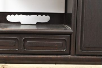 和製アンティーク　総シタン(紫檀)　品のある佇まいが魅力的な飾り棚(茶棚、戸棚、収納棚、陳列棚)(R-058130)