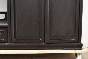 和製アンティーク　総シタン(紫檀)　品のある佇まいが魅力的な飾り棚(茶棚、戸棚、収納棚、陳列棚)(R-058130)