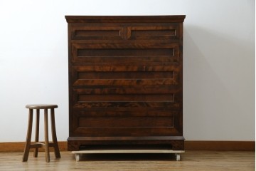 中古　美品　国産　職人手造り　松本民芸風　整理タンス　(R-058135)