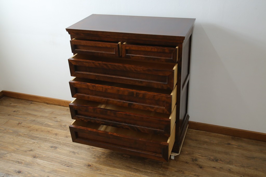 中古　美品　国産　職人手造り　松本民芸風　整理タンス　(R-058135)