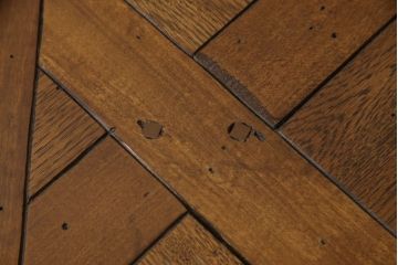 中古　美品　アメリカ高級家具　ヒッコリーホワイト(HICKORY WHITE)　クラシカルな雰囲気を醸し出すアンティーク調デスク(定価約100万円)(両袖机、ワークデスク、在宅ワーク用、テーブル)(R-058148)