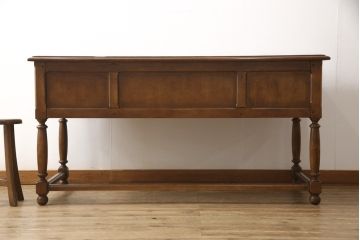 中古　美品　アメリカ高級家具　ヒッコリーホワイト(HICKORY WHITE)　クラシカルな雰囲気を醸し出すアンティーク調デスク(定価約100万円)(両袖机、ワークデスク、在宅ワーク用、テーブル)(R-058148)