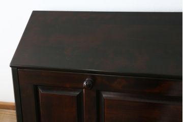 中古　美品　カバ材　北の匠　山室家具製作所　希少な絶版品!風格ある存在感のライティングビューロー(デスク、両袖机、ワークデスク、在宅ワーク)(R-058150)