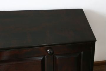 中古　美品　カバ材　北の匠　山室家具製作所　希少な絶版品!風格ある存在感のライティングビューロー(デスク、両袖机、ワークデスク、在宅ワーク)(R-058150)
