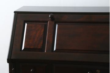 中古　美品　カバ材　北の匠　山室家具製作所　希少な絶版品!風格ある存在感のライティングビューロー(デスク、両袖机、ワークデスク、在宅ワーク)(R-058150)