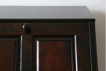 中古　美品　カバ材　北の匠　山室家具製作所　希少な絶版品!風格ある存在感のライティングビューロー(デスク、両袖机、ワークデスク、在宅ワーク)(R-058150)