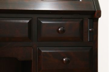 中古　美品　カバ材　北の匠　山室家具製作所　希少な絶版品!風格ある存在感のライティングビューロー(デスク、両袖机、ワークデスク、在宅ワーク)(R-058150)