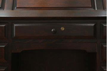 中古　美品　カバ材　北の匠　山室家具製作所　希少な絶版品!風格ある存在感のライティングビューロー(デスク、両袖机、ワークデスク、在宅ワーク)(R-058150)