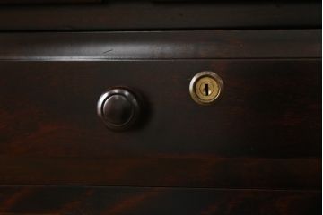 中古　美品　カバ材　北の匠　山室家具製作所　希少な絶版品!風格ある存在感のライティングビューロー(デスク、両袖机、ワークデスク、在宅ワーク)(R-058150)