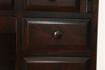中古　美品　カバ材　北の匠　山室家具製作所　希少な絶版品!風格ある存在感のライティングビューロー(デスク、両袖机、ワークデスク、在宅ワーク)(R-058150)