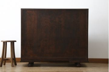 中古　美品　カバ材　北の匠　山室家具製作所　希少な絶版品!風格ある存在感のライティングビューロー(デスク、両袖机、ワークデスク、在宅ワーク)(R-058150)
