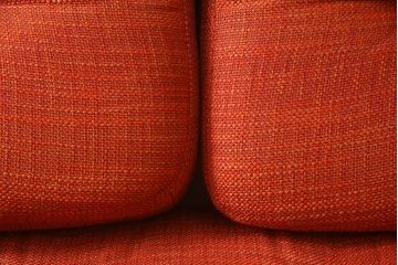 中古　美品　CONDE HOUSE(カンディハウス)　ウォールナット　アルプ LD　背もたれ取り外しOK!　ユニークなデザインとレッドカラーが目を惹くソファーベッド(2人掛けソファ、ダイニングチェア、ダイニングソファ)(定価約30万円)(R-058153)