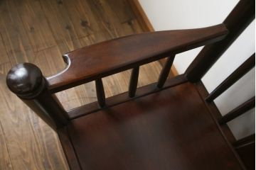中古　美品　松本民芸家具　H型　すっきりと洗練されたシルエットのスピンドルバックベンチ(長椅子、いす、イス)(R-058154)