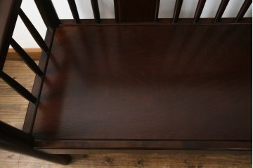 中古　美品　松本民芸家具　H型　すっきりと洗練されたシルエットのスピンドルバックベンチ(長椅子、いす、イス)(R-058154)